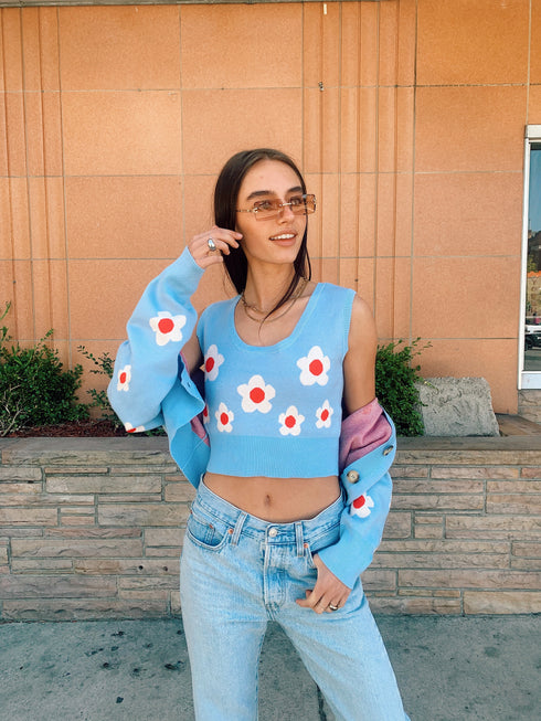 80's Baby Cardi// Blue